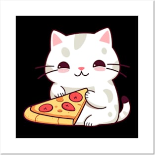 cats and pizza Posters and Art